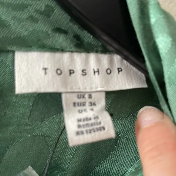 TOPSHOP TIE NECK JACQUARD CROP JUMPSUIT - Picture 5 of 5